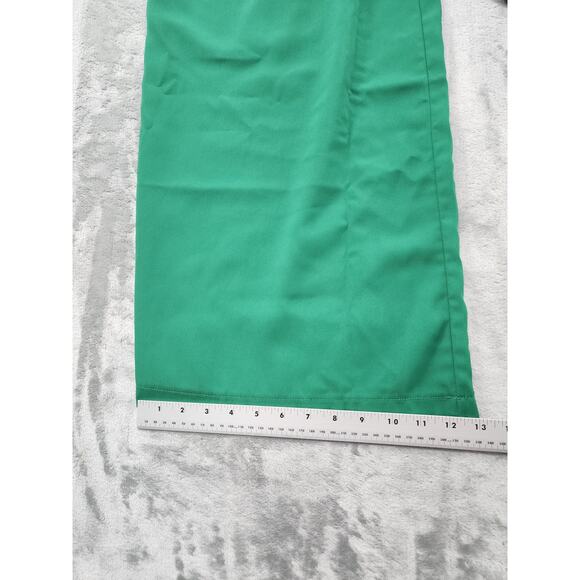 Double Crazy High Rise Wide Leg Pants Size L Green Back Zip Office Career Dressy - Picture 9 of 10